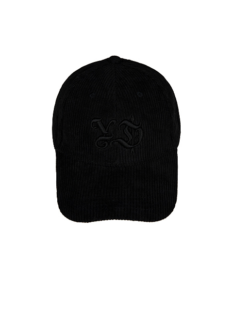 Черная кепка из вельвета с черной вышивкой, 2