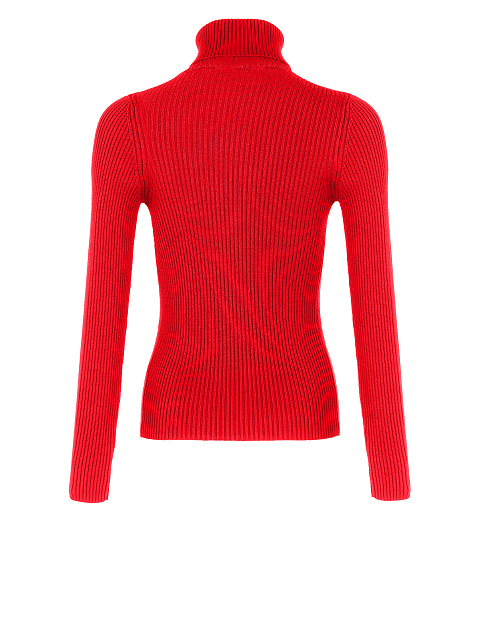 Красная трикотажная водолазка в рубчик, 2 Красная трикотажная водолазка в рубчик, 2