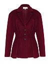 Пальто-жакет бордовый, короткий, приталенного кроя со складками на три пуговицы Пальто-жакет бордовый, короткий, приталенного кроя со складками на три пуговицы