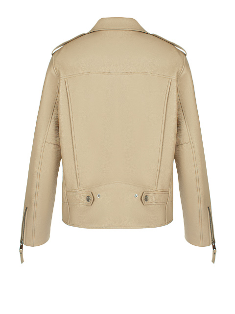 Удлиненная бежевая косуха из кожи, 2 Удлиненная бежевая косуха из кожи, 2