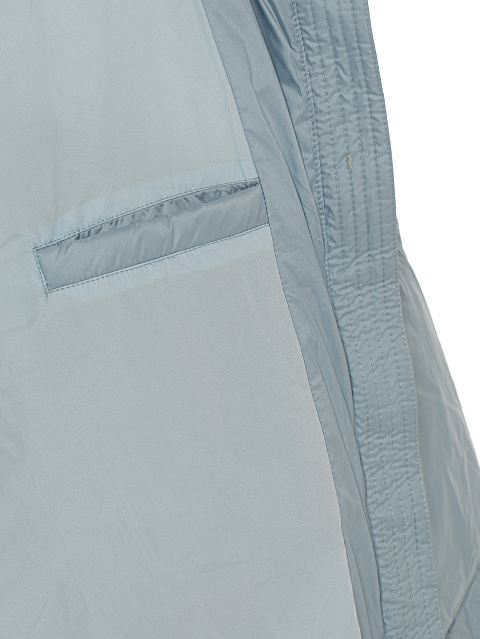 Голубой объемный пуховик с капюшоном, 8