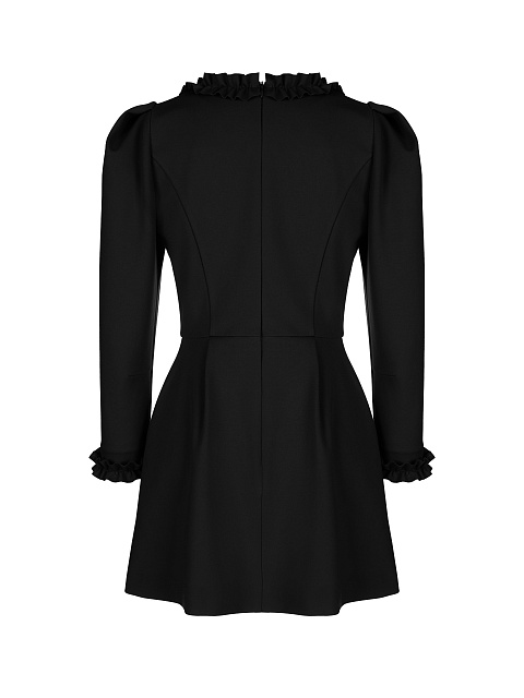 Черное платье-мини с рюшами, 2