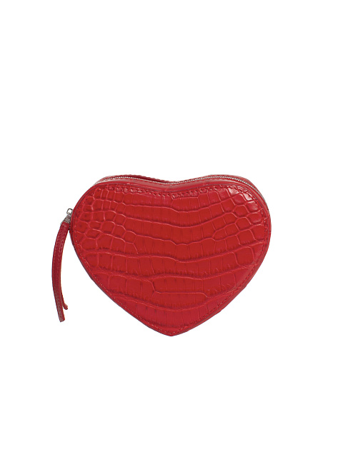 Красная сумка-сердце из кожи крокодила, 4