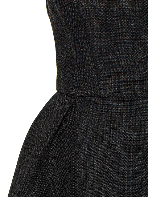 Черное платье-мини с белым кружевным подъюбником, 4