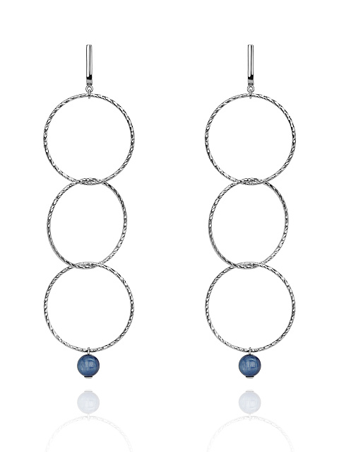 Серьги из серебра с кианитом, 1