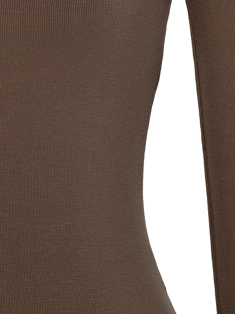 Темно-бежевое боди из хлопка с длинным рукавом, 3