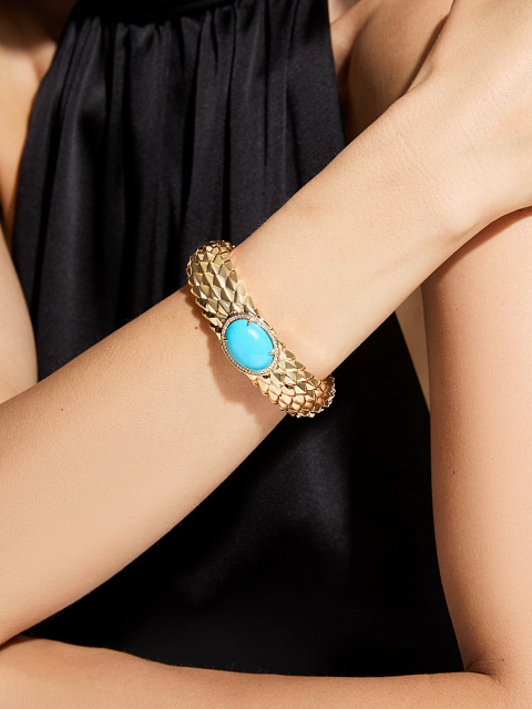 Браслет "Dragon" из желтого золота с бирюзой, 3