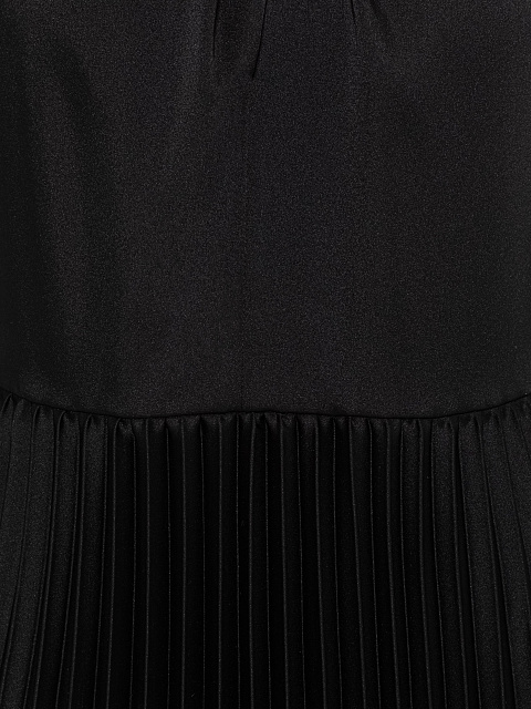 Черное платье с длинными рукавами и юбкой гофре, 4