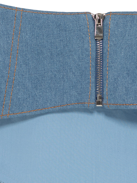Голубая баска из денима на молнии, 4