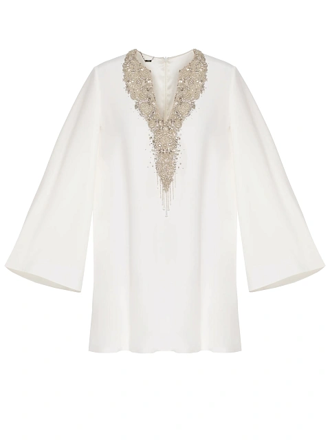 Платье-мини из шелка с вышивкой, 1 Платье-мини из шелка с вышивкой, 1