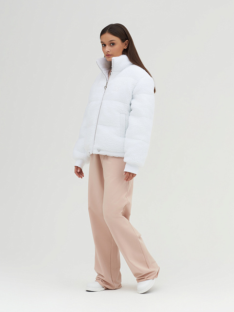 Белый пуховик из эко-меха, 7