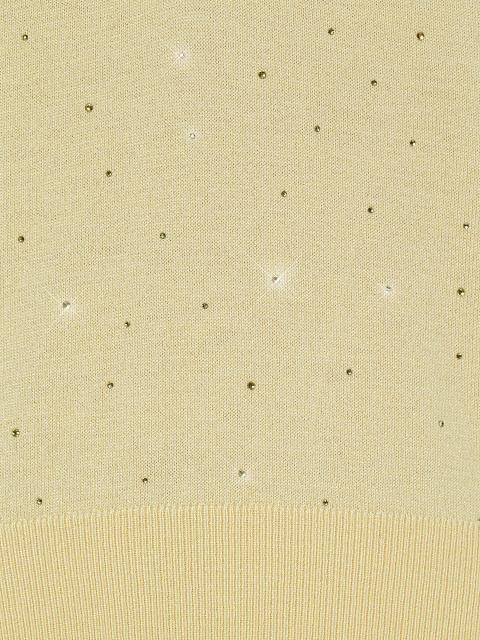 Желтый пуловер из кашемира в стразах, 3