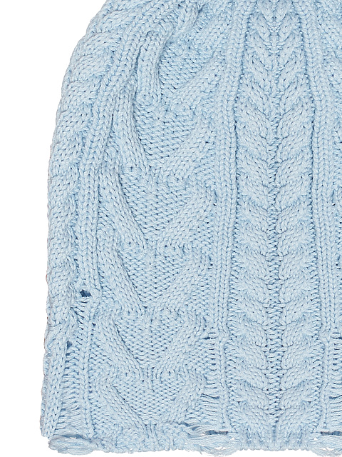 Голубая вязаная шапка из хлопка с дырками, 2