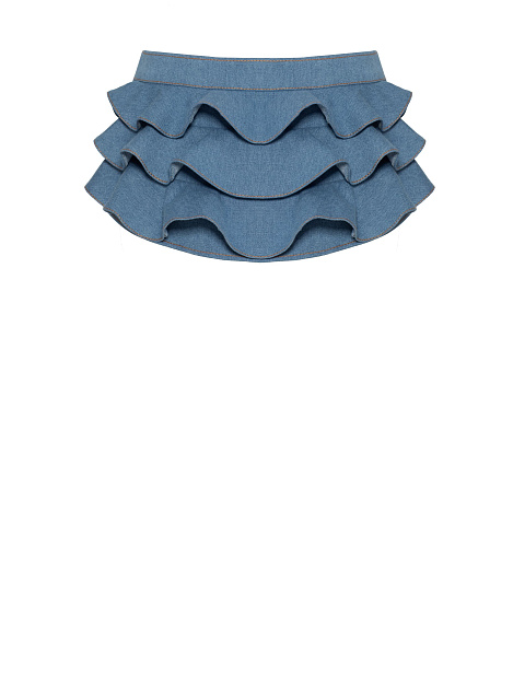 Голубая баска из денима на молнии, 3