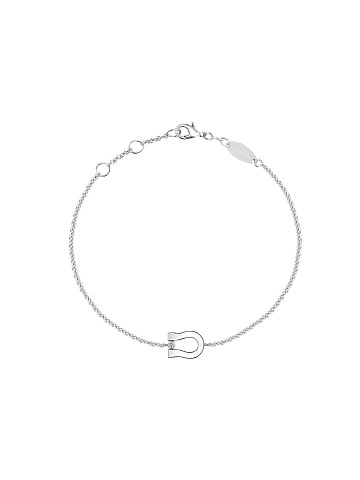 Браслет с подковой из белого золота с бриллиантом, 1 Браслет с подковой из белого золота с бриллиантом, 1