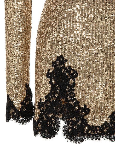 Асимметричное платье-мини в пайетках, 5