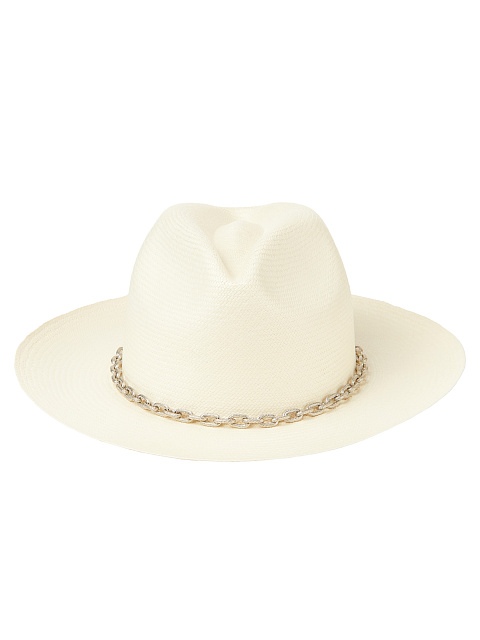 Соломенная шляпа с декором из серебряной цепи, 3 Соломенная шляпа с декором из серебряной цепи, 3