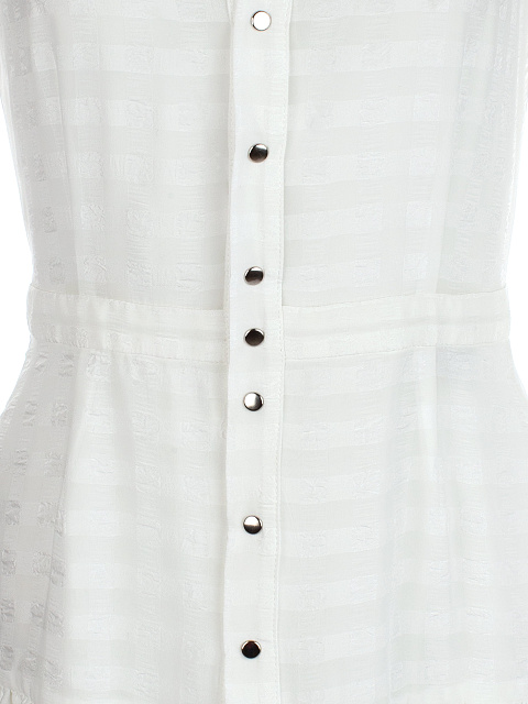 Белое шифоновое платье-мини в клетку, 3