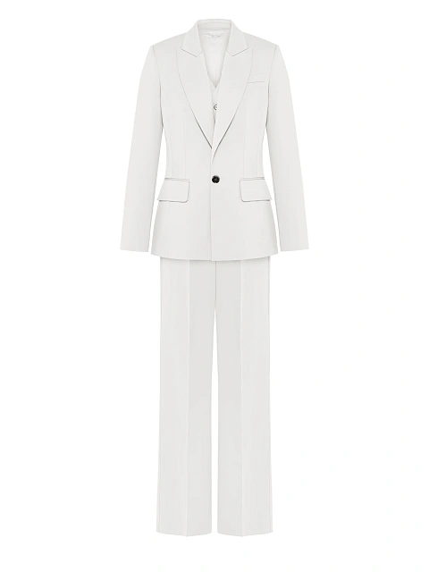 Белый костюм-тройка из шерсти, 3