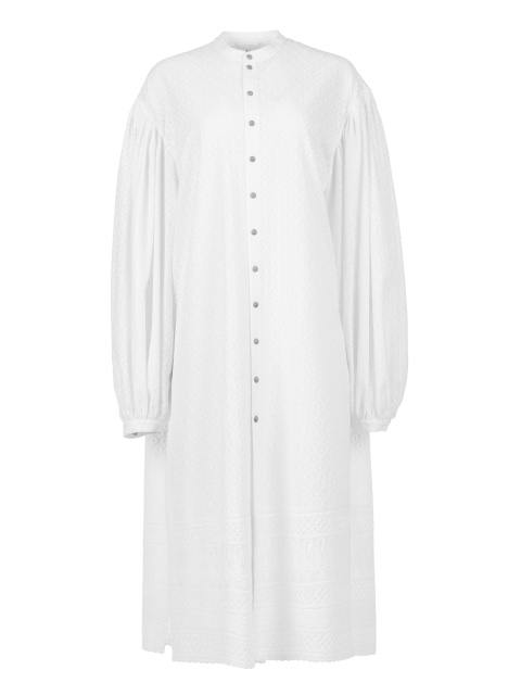 Белое хлопковое платье-рубашка, 1