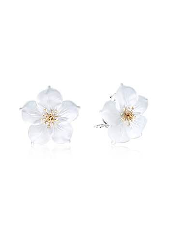 Пусеты с резным кварцем, 1