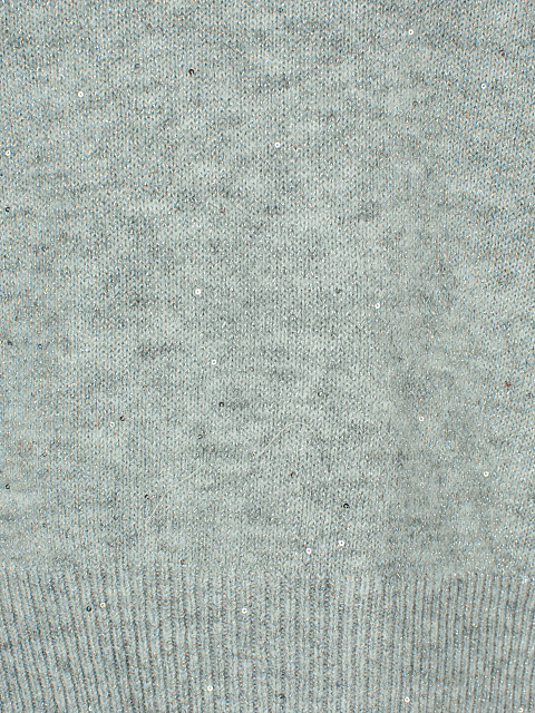 Светло-серый пуловер с люрексом и пайетками, 3