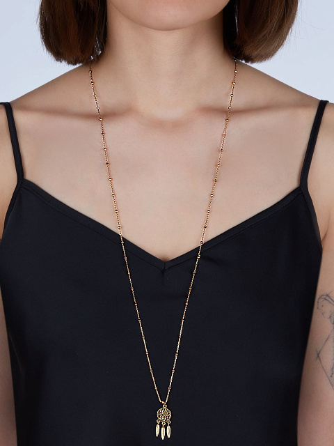 Колье из розового серебра с кулоном в виде ловца снов, 2 Колье из розового серебра с кулоном в виде ловца снов, 2