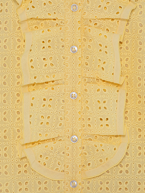 Желтый хлопковый топ с рюшами, 7