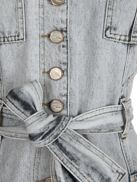 Серый джинсовый комбинезон с поясом, 3 Серый джинсовый комбинезон с поясом, 3