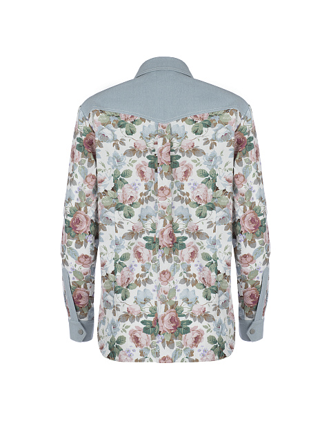 Голубая рубашка с флористическим принтом, 2