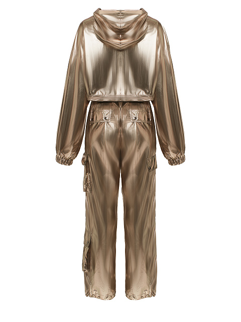 Золотистый костюм-двойка из бомбера и брюк-карго, 2 Золотистый костюм-двойка из бомбера и брюк-карго, 2