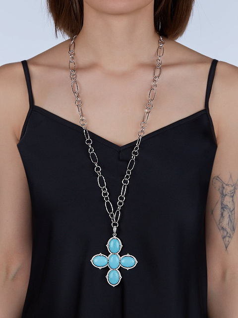 Колье с кулоном из серебра и бирюзы, 2 Колье с кулоном из серебра и бирюзы, 2