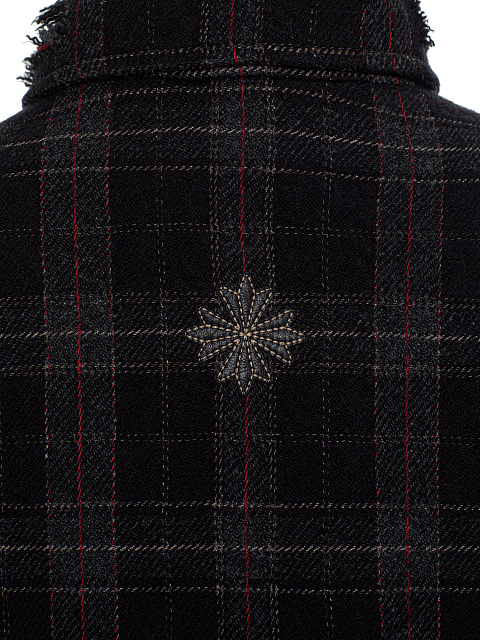 Объемная черная рубашка в клетку, 4