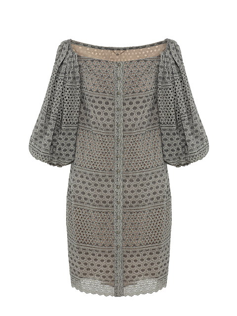 Серое платье-миди из хлопка, 1 Серое платье-миди из хлопка, 1