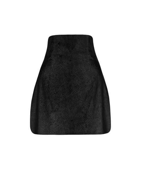 Черная юбка-мини из эко-кожи, 1