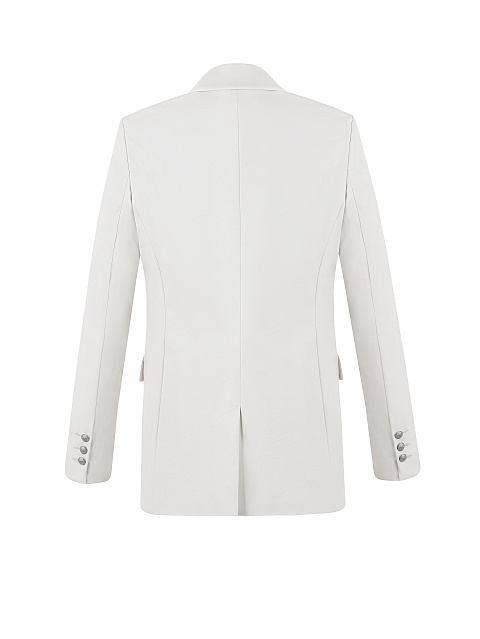 Белый двубортный жакет из эко-кожи, 2 Белый двубортный жакет из эко-кожи, 2