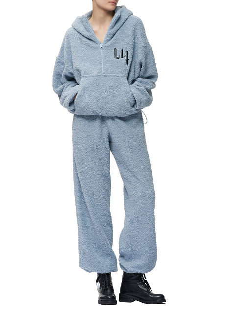 Голубой спортивный костюм из ткани букле, 7