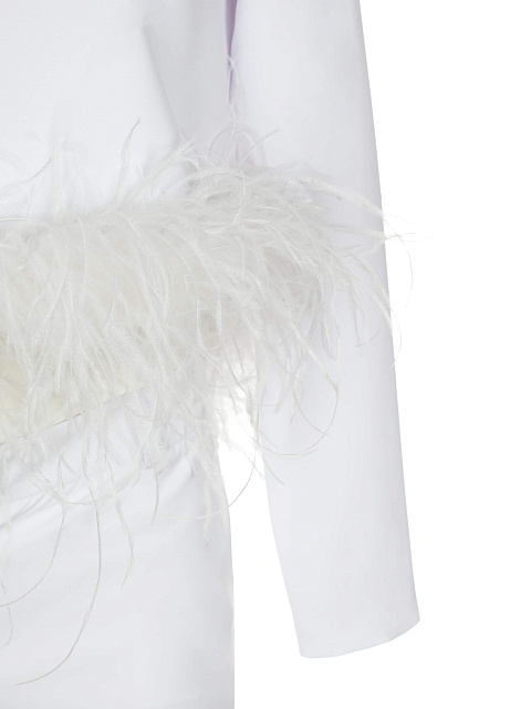 Белый костюм-двойка с боа, 3