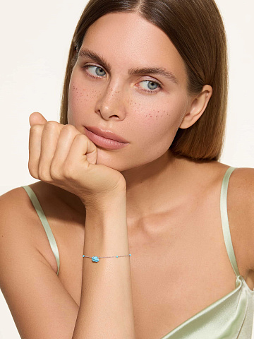 Браслет из белого золота с розой из бирюзы, 2