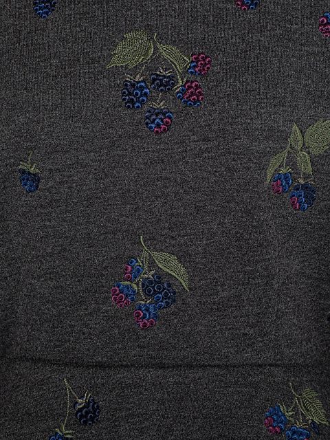 Серый свитшот с баской и вышивкой в виде ежевики, 3