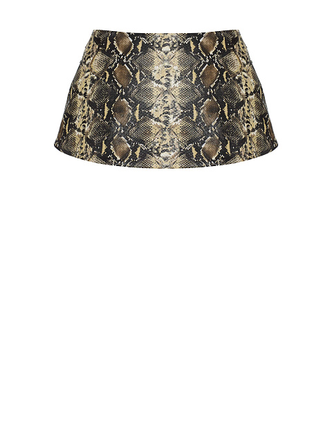 Бежевая баска из эко-кожи со змеиным принтом, 2