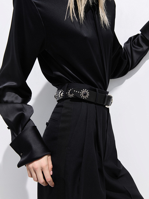 Черные брюки из костюмной ткани, 4