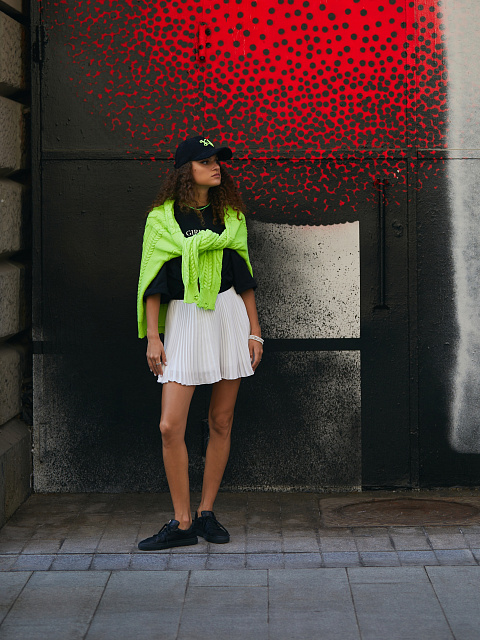 Белая плиссированная юбка-мини, 9 Белая плиссированная юбка-мини, 9