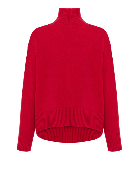 Красный кашемировый свитер с высоким горлом, 1