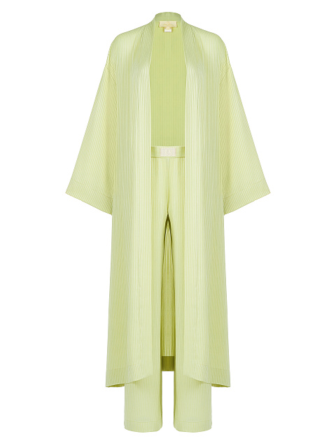 Салатовый шифоновый комплект из накидки и брюк, 1 Салатовый шифоновый комплект из накидки и брюк, 1