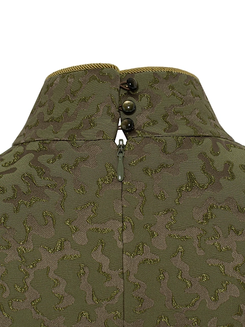 Зеленое платье-миди с узором, 4