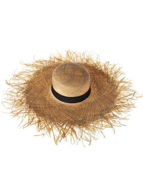 Соломенная шляпа с вышивкой на репсовой ленте и бусинами, 1