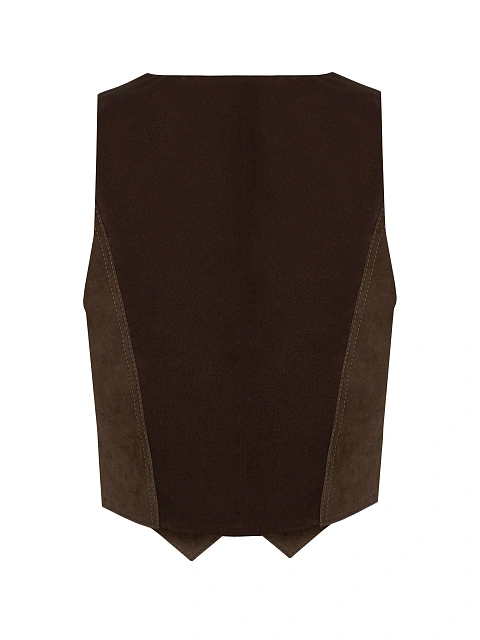Коричневый жилет из замши, 2