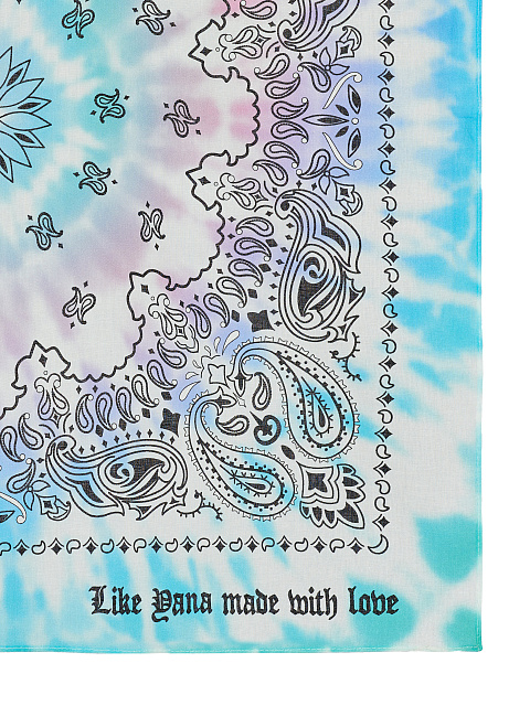 Розово-голубая хлопковая бандана Tie-Dye с узором пэйсли, 2