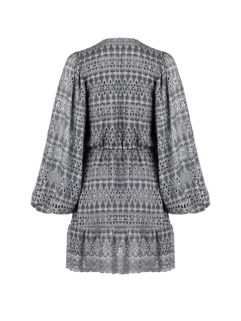 Серое хлопковое платье-мини, 2